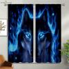 Плотные 3D-шторы, звездное небо, волк, животное, подходят для учебы, общежития, спальни, декоративные, 2 шт.