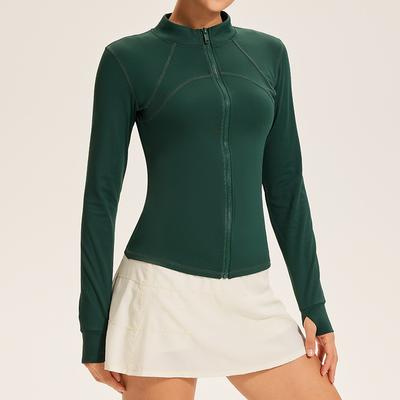 Куртка для йоги, женская, быстросохнущая, беговая спортивная, кардиган с длинными рукавами, одежда для велоспорта, обтягивающая, осенняя и зимняя одежда для фитнеса