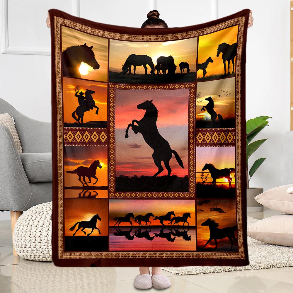 1pc Rainbow Unicorn Garden blanket Soft and Warm for Sofa Office Camping Travel Livingroom Great Gift for Friends and Family Comfortable