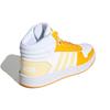Adidas Neo Hoops 2.0 Mid Синтетическая кожа Нескользящие Прочные Дышащие Высокие Кроссовки для скейтбординга Женские Кроссовки Белый Желтый G55054