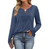 Women's Loose Comfortable Casual Fashion V-Neck Solid Color Long Sleeve Top