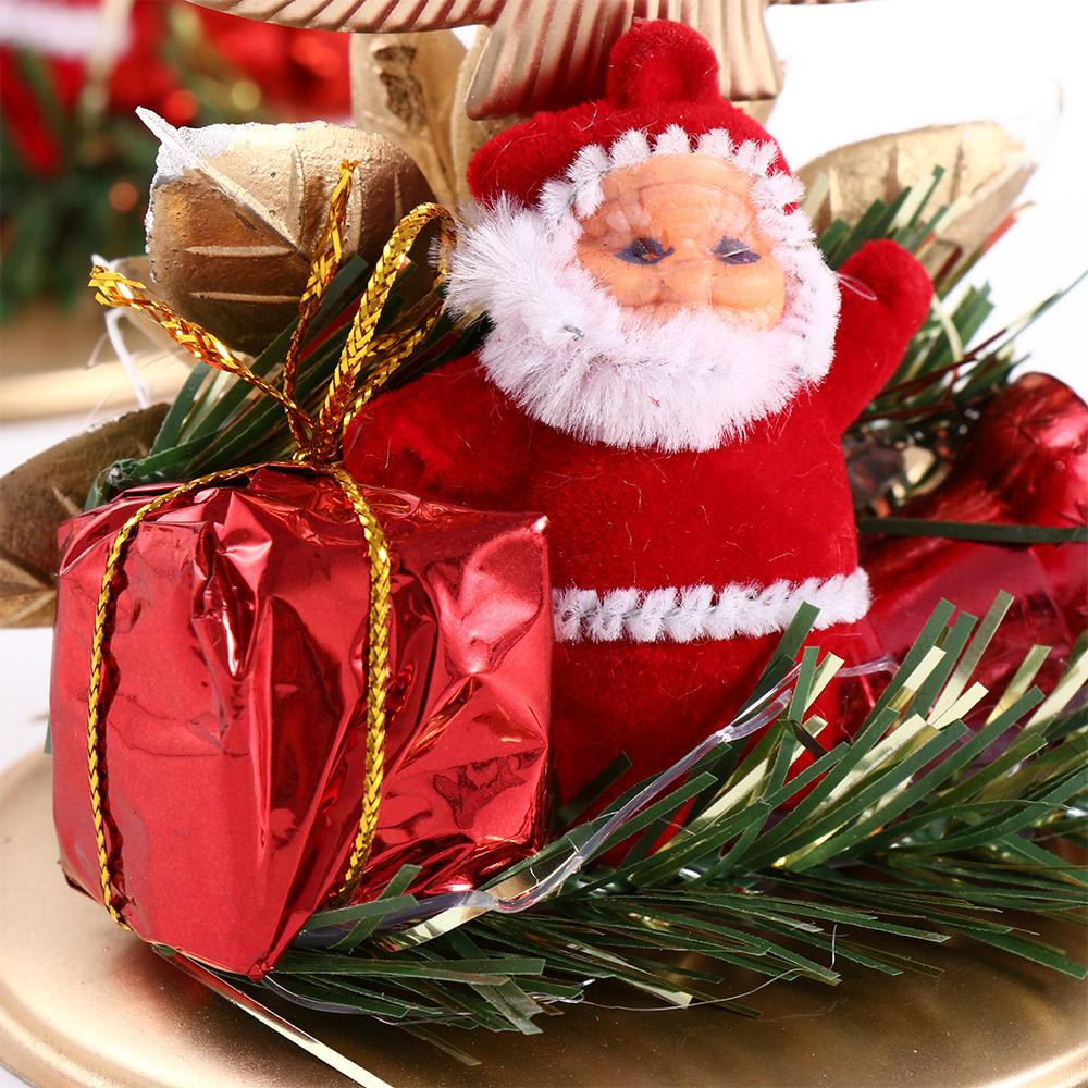 Metal Snowflake Santa Claus Candlestick Stand Candle Holder Christmas Ornament Candle Pillar