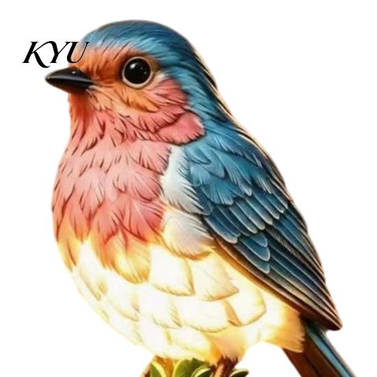 Warm Reading Light Cozy Bird Resin Table Lamp, Rustic Night for Desk Bedroom, Cute Artistic Lamp Animal Sculpture Decor with Glow, Unique Gift Nature