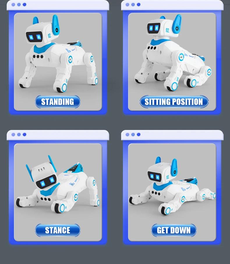 Робот-собака на радиоуправлении, электронный питомец-трюкач со светом, звуком, распылением, интерактивный, сенсорный, программируемый, умный механический пес, подарок на день рождения для детей