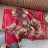 New Plant Flower Scarf Autumn and Winter Thickened Retro Oil Painting Scarf Women's Versatile Imitation Cashmere Shawl