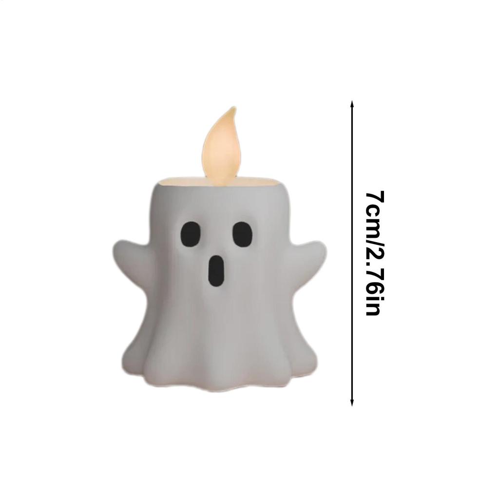 Ghost Flameless Candles Ghost Miniature Candle Lights Flameless Candle Art For Halloween Miniature White Ghost For Bedroom