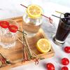 Eco-friendly Disposable Scissor Shaped Fancy Sticks Appetizers Picks Ring Toothpick Cocktail Skewer