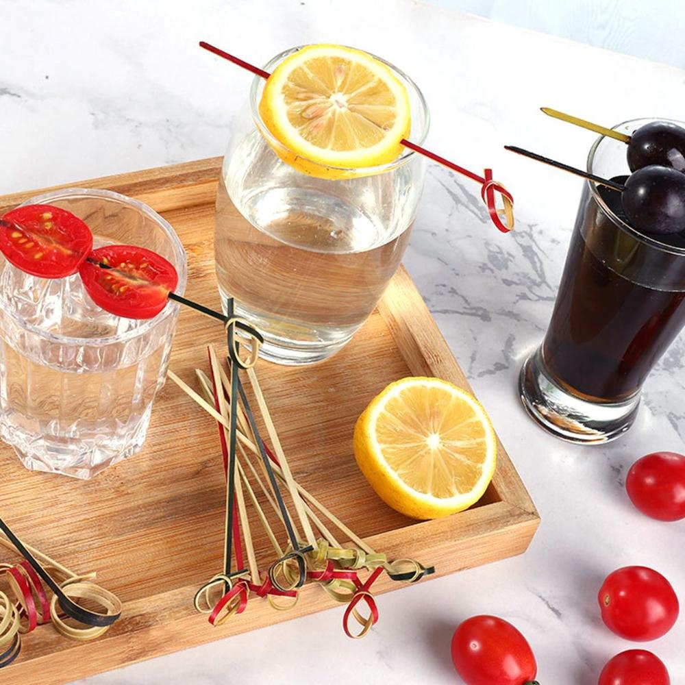 Eco-friendly Disposable Scissor Shaped Fancy Sticks Appetizers Picks Ring Toothpick Cocktail Skewer