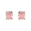Квадратные дизайнерские серьги-гвоздики Estele с покрытием из розового золота и мятно-розовыми камнями для женщин