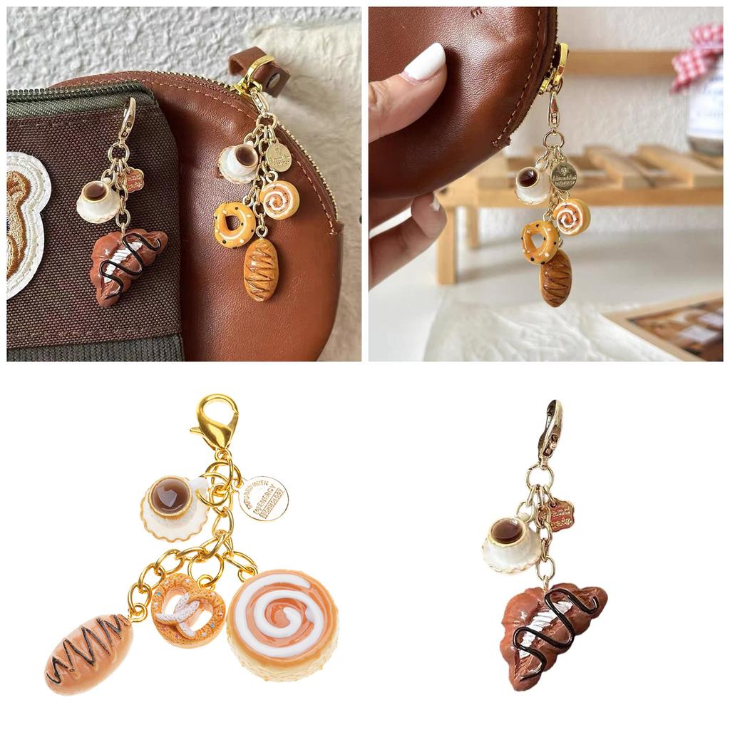 Модный брелок для ключей в виде хлеба с пряжкой Практичный и привлекающий внимание аксессуар для студентов и законодателей моды