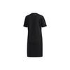 Adidas Однотонный круглый вырез пуловер стандартный крой короткий рукав платье женское платье черное EI4705