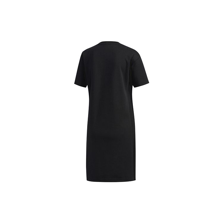 Adidas Однотонный круглый вырез пуловер стандартный крой короткий рукав платье женское платье черное EI4705