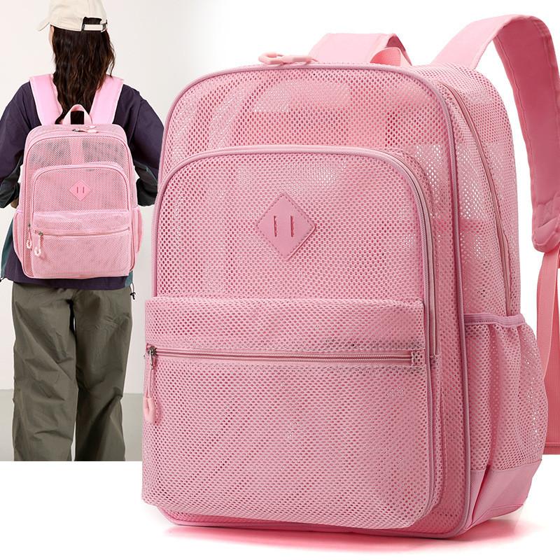 Modern Mesh Laptop Backpack With Breathable Polyester For Students And Travel
