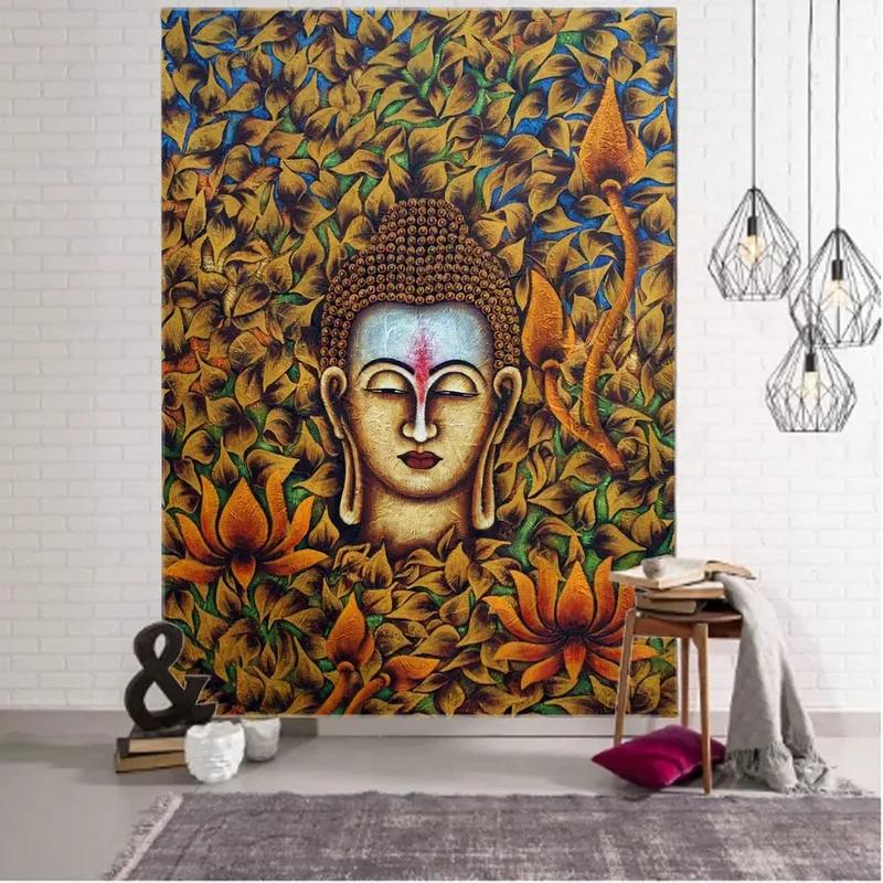 Статуя Будды Медитация Узор Гобелен Украшение стены Дома Гобелен Спальня Гостиная Гобелен