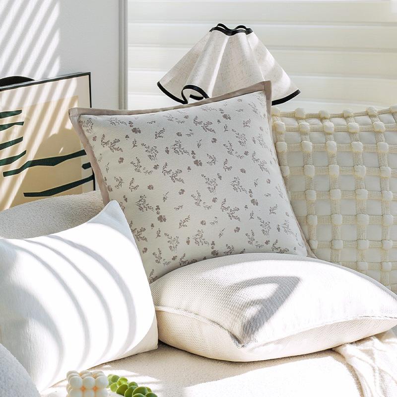 Подушка в кремовом стиле, Белая подушка с цветочным рисунком, Наволочка, Декоративная наволочка для дивана, Подушка-подушка для эркерного окна модельной комнаты с наполнителем