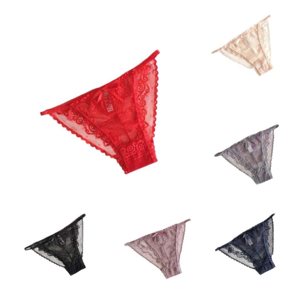 Sheer Lace Mesh Women Thong Floral T-Back Panties Thin Lace Flower Briefs Lady