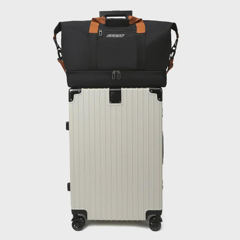 Дорожная сумка большой вместимости с отделением для сухого/мокрого белья и отделением для обуви - Oxford Canvas, портативная сумка для фитнеса