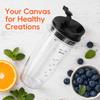Transparent+Black Blender Cup Leak Proof Blender Tumbler for Ninja BL480BL482 Gym Use
