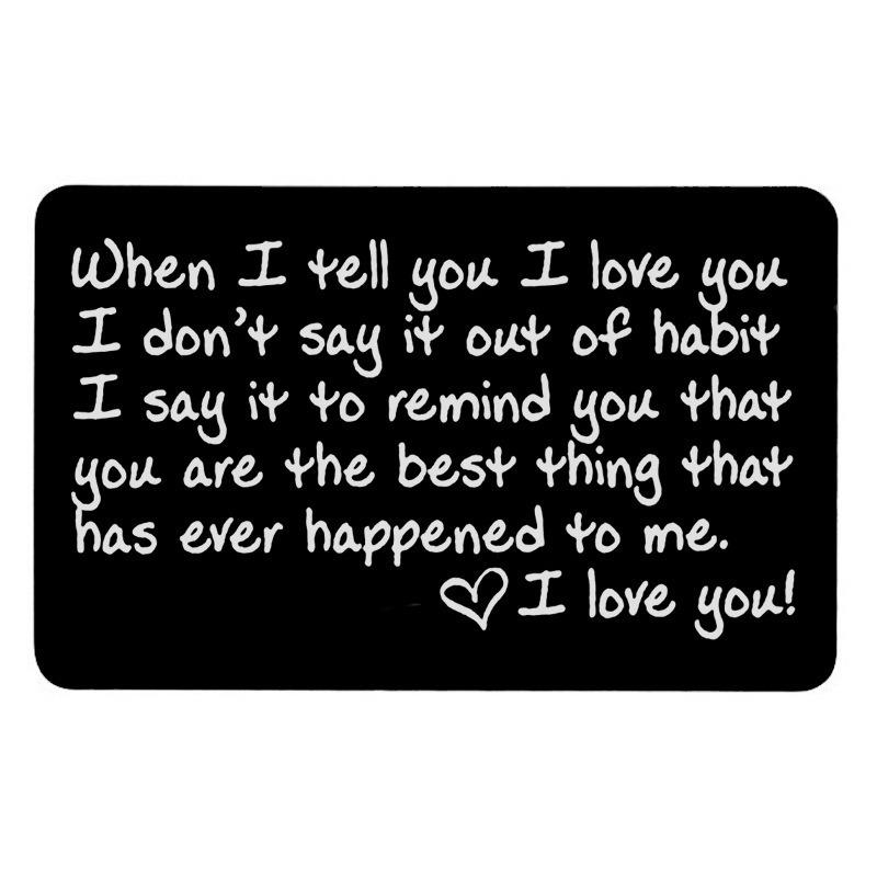 Engraved I Love You Wallet Card - Wallet Insert -Groom Gift Husband Gift Anniversary Gift