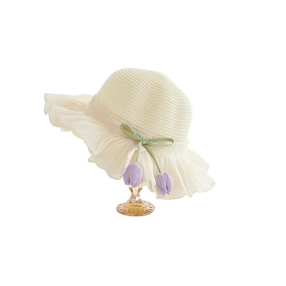 Корейская Панама для Девочек в Том же Стиле Сумка Кроссбоди Кружевные Поля Пляжная Кепка Малыш