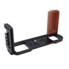 Wooden Grip Camera L Bracket with Cold Shoe 14in Threaded Holes Handgrip Quick Release Plate for