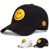 Unisex Yellow Smiling Face Embroidery Adjustable Baseball Cap Outdoor Leisure Travel Hat Men Adn Women Designer Hats Trucker Hat Golf Caps