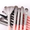 12 шт., кисти для макияжа для теней, кисть для растушевки бровей, кисть для подводки глаз, шерстяные волосы, маленькая веерная кисть, косметический инструмент