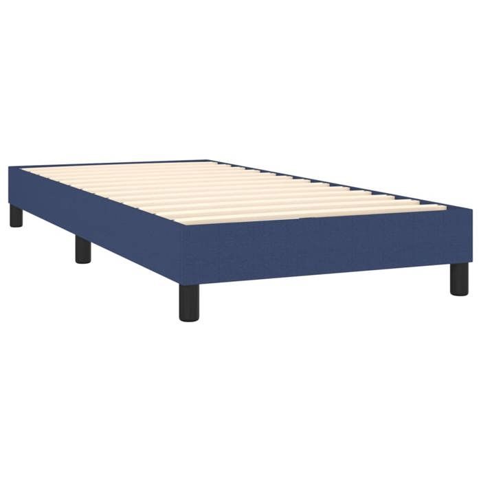 Lit avec matelas - Maison Exclusive - 80x200 cm - Tête de lit réglable - Tissu bleu - 2 places