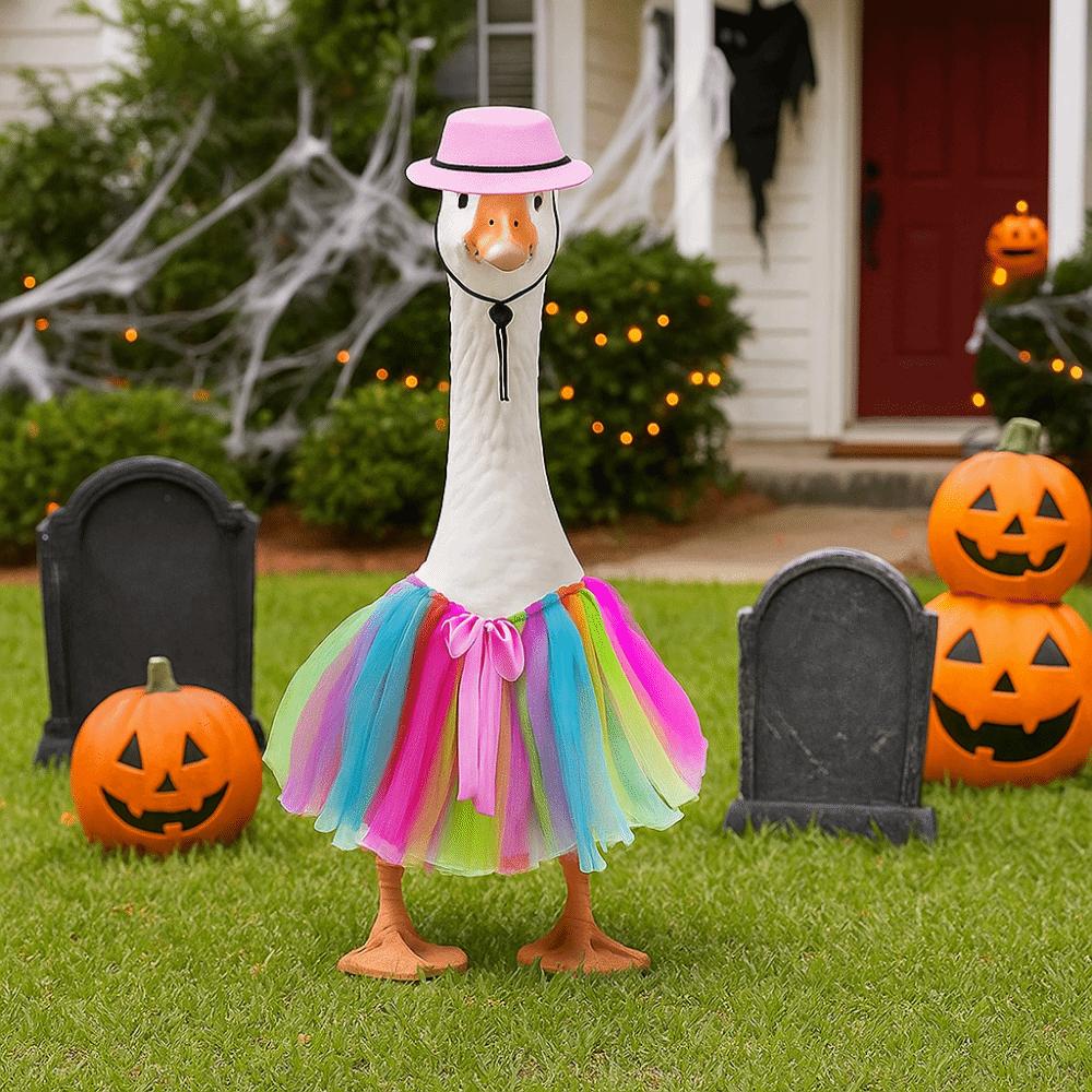 Funny Halloween Porch Goose Outfits Creative Fall Goose Clothes Halloween Decorations