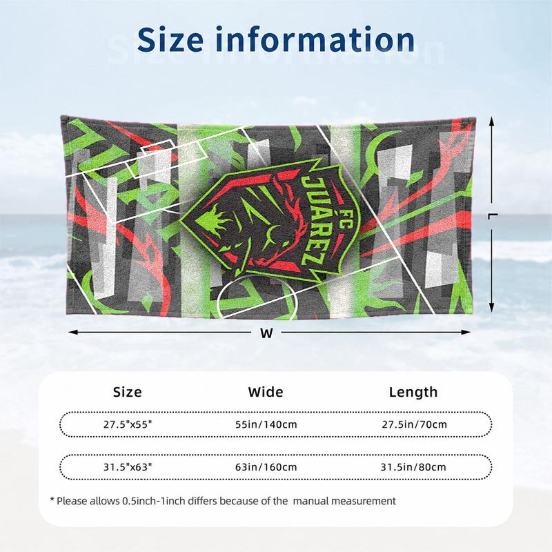 FC Juarez Microfiber Beach Towel Quick Dry Sand Free Lightweight Beach Towels for Travel Swimming Camping