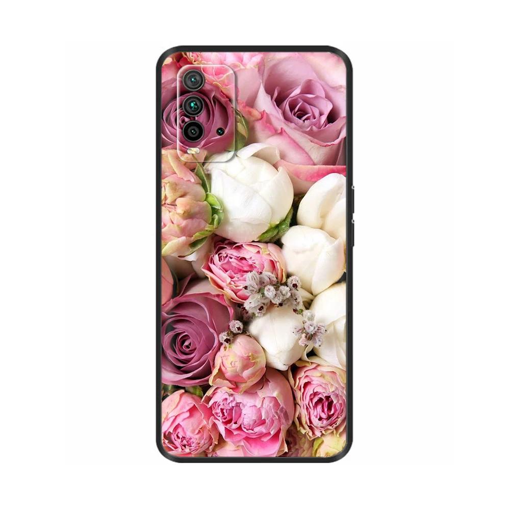 For Redmi 9T Case Silicone Back Cover Phone Case for Xiaomi Redmi 9T Redmi9t 9 T Soft Cases Fundas Para Bumper Coque Cat Flower