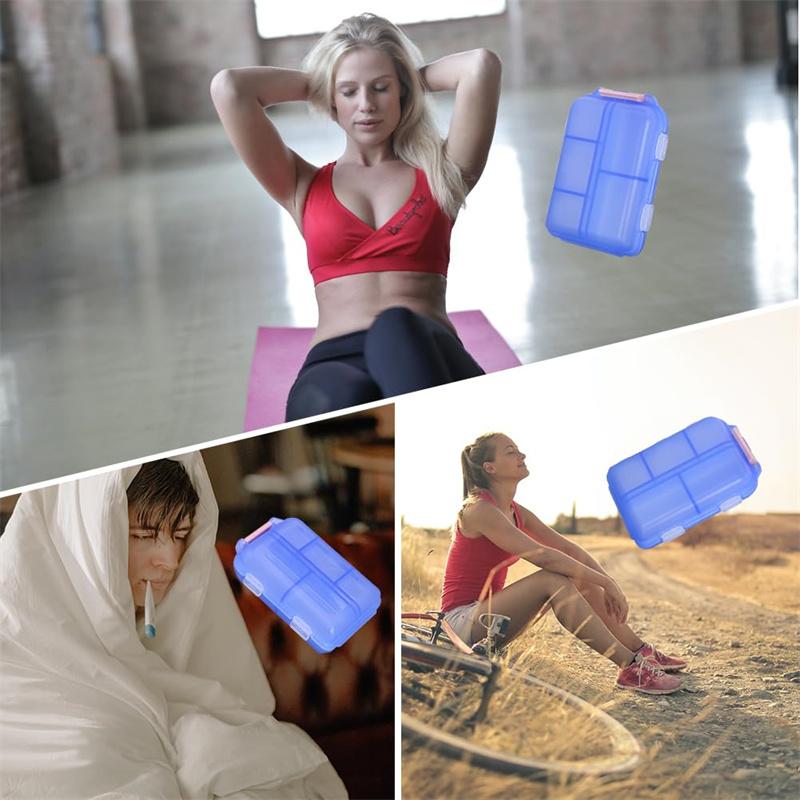 Weekly Travel Small Box Portable Pocket Tablet Organizer Plastic Container Boxs 10-compartment Storage Case