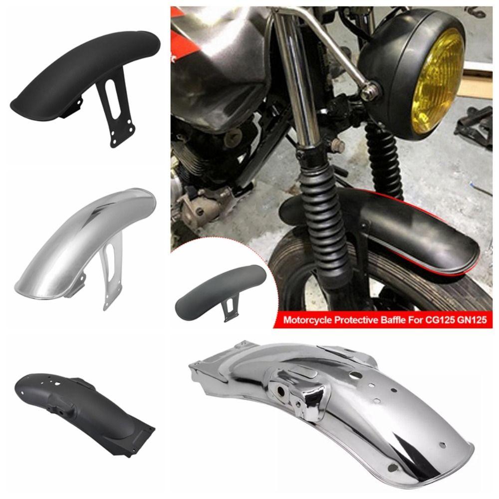 Metal Motorcycle Retro Front/Rear Fender Black \Chrome Tire Position Mudguard Motorcycle