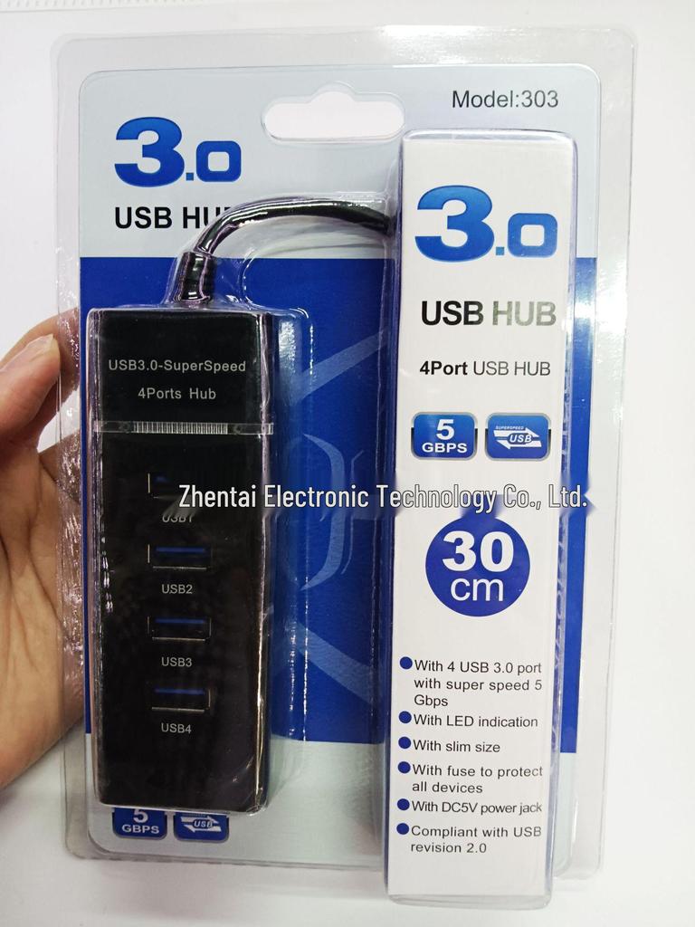 Универсальный USB 3.0 концентратор «один на четыре» для расширения настольного компьютера и ноутбука