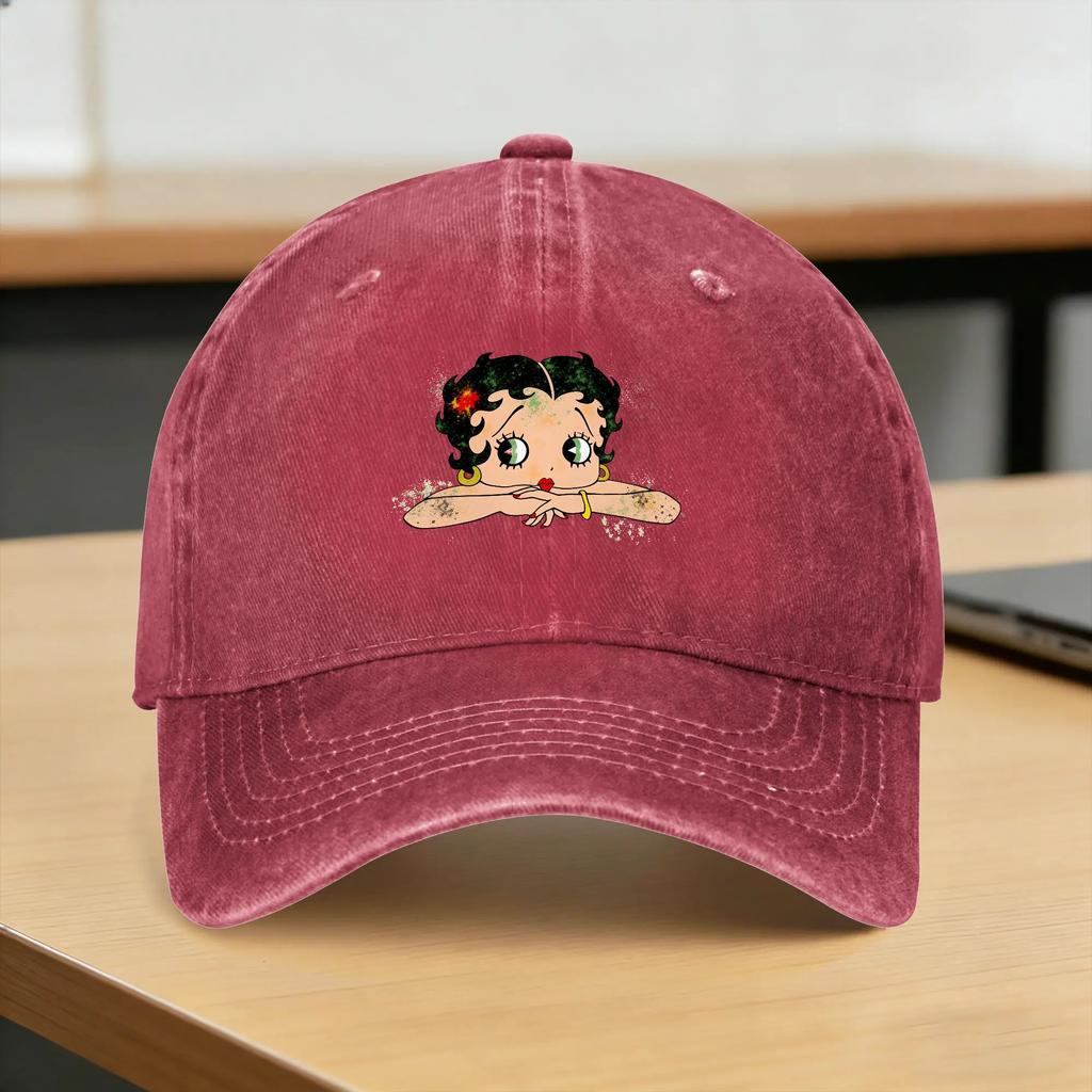 Cartoon Lady BBettyeds Boops Baseball Cap Sun Hiking Fishing Wholesale Washed Hip Hop Hats Unisex Women yk Cute Design Caps