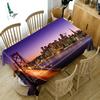 Prosperous City Pattern High -Rise Building Tablecloth Thicken Cotton Rectangular /Round Table Cloth For Wedding Picnic Party