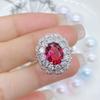  Bella Box Gorgeous Red Flower Shape Rings For Women Zircon Engagement Party Fine Personalized Jewelry Gift
