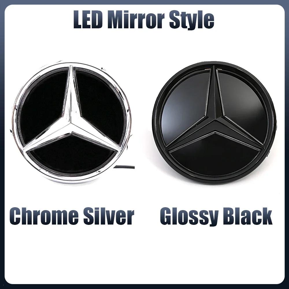 Hot Car Sticker Fit For Mercedes Benz Chrome Silver Front Grille Mirror Star LED White Illuminated Emblems X253 W167 X167 W447 2