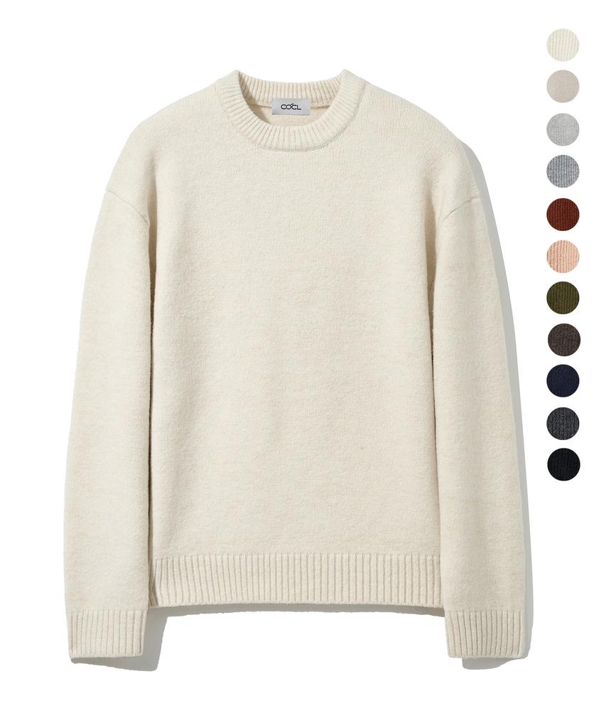 COSTUME O’CLOCK Plain Round Heavy Knit Pullover 11 Color Cooskt067 (A Type)