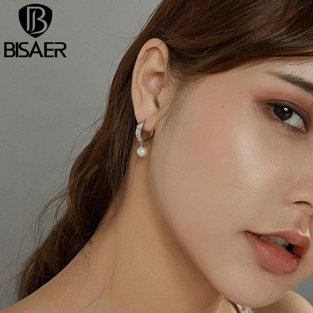 BISAER Женские серьги из 925 стерлингового серебра оригинального дизайна