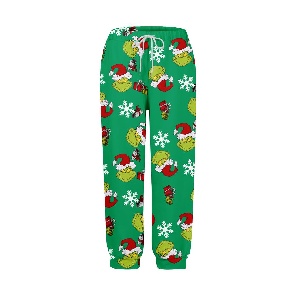 Women's Casual Fashion Home Print Velvet Sweatpants