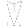 Красивый круглый дизайнерский комплект ожерелья Mangalsutra Estele с покрытием из розового золота и цирконием для женщин