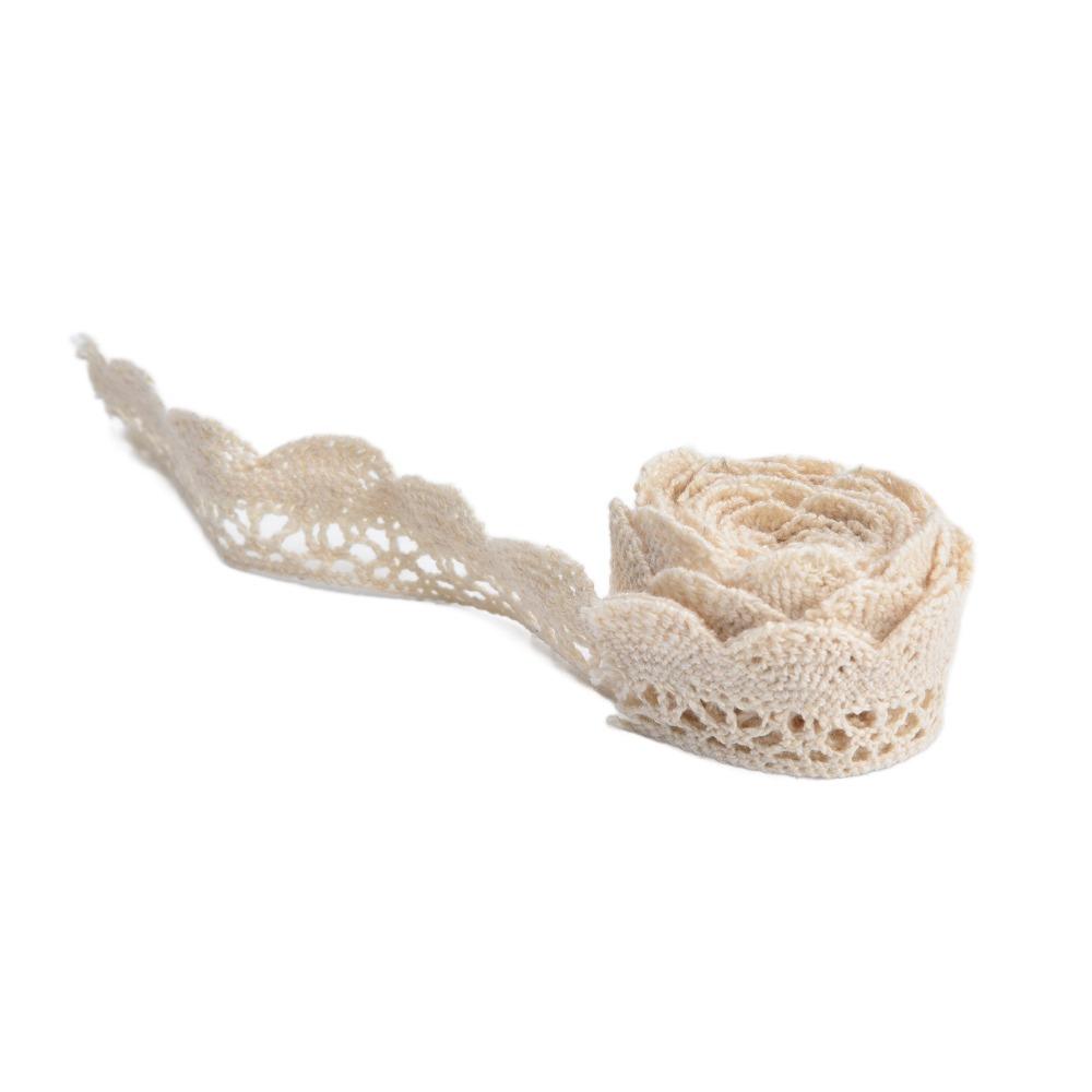 1pcs 2cm Width Fabric Lace Ribbon 20 Yards Length Scalloped Lace Edge For Curtain Decoration