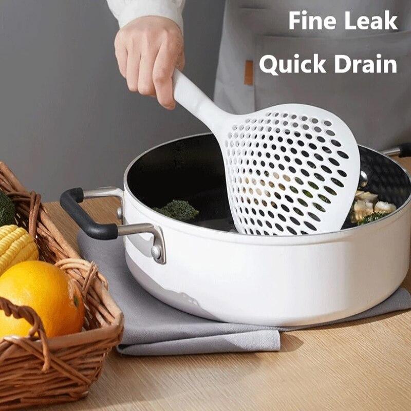 Food Strainer Scoop Kitchen Plastic Colander Large Skimmer Strainer Handy Filter Colanders Kitchen Tools