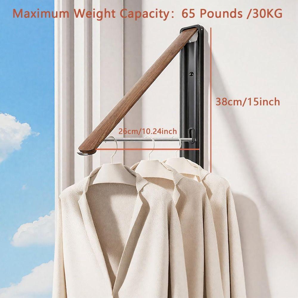 Multi-Functional Wall Mounted Rack Aluminum Material Invisible Laundry Hanger  Balcony Use