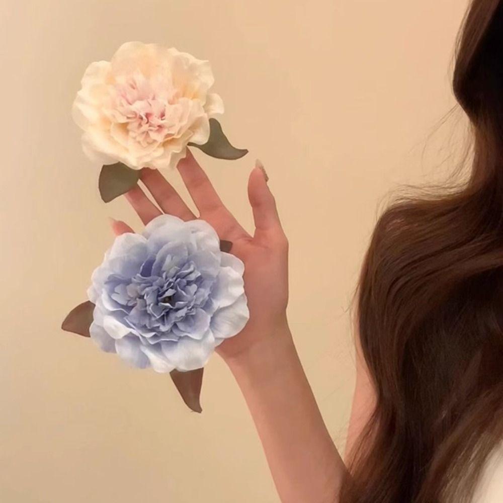 Цветок Пион Цветок Заколка для волос Большая Заколка для волос для конского хвоста Милый Головной убор Вечеринка
