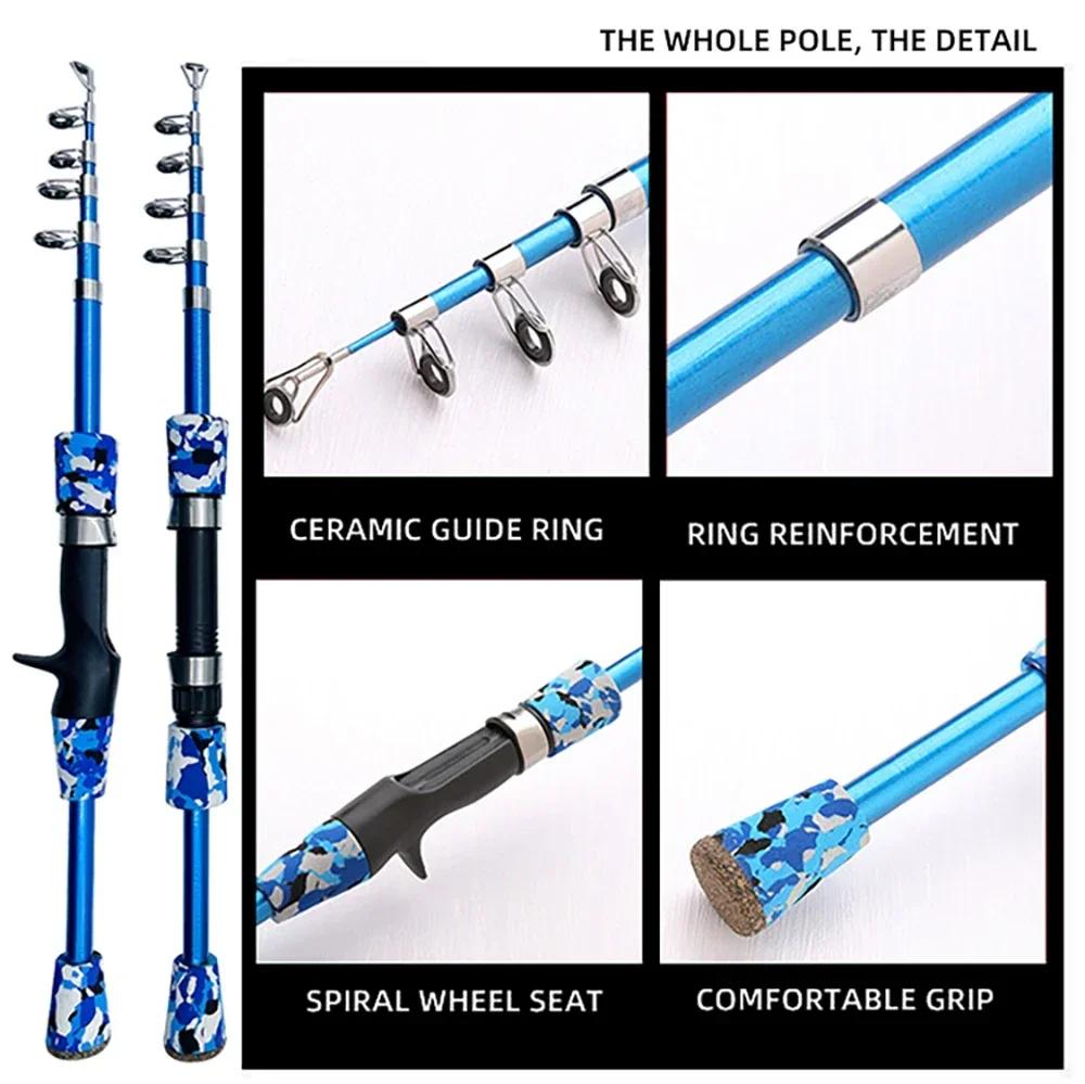 Новая портативная мини-приманка, вращающаяся удочка длиной 1,3 м, 1,5 м, 1,8 м, легкая форель для кормления, карбоновые снасти для ловли нахлыстом, удочка из углеродного волокна