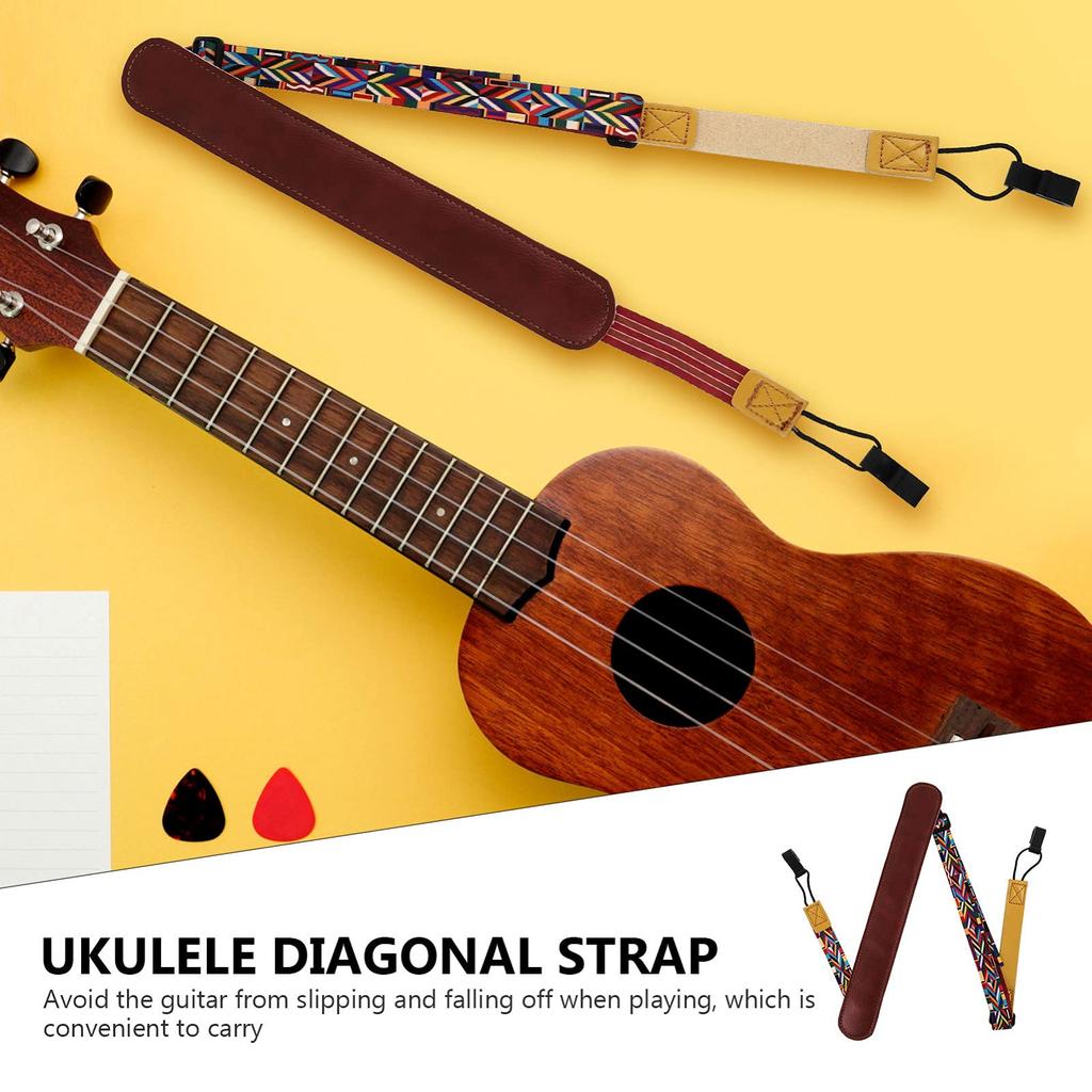 Ukulele Strap No Drilling Required Ukulele Belt Sound Hole Mounting Type Neck Strap Yellow 133x4.5cm