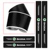 4Pc Car Door Plate Carbon Fiber Threshold Protector Sticker for Skoda Superb Octavia Kodiaq Yeti Rapid Karoq Fabia Kamiq Enyaq Vis