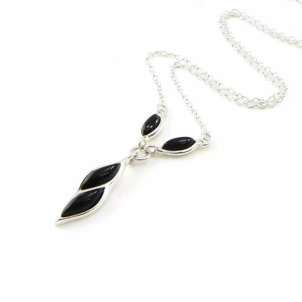 Les Trésors De Lily [I8933] - Silver Necklace 'Jet Black Goddess' Black Silver (rhodium Plated) - 30x25 Mm